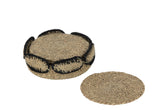 S/6 Onderzetter Marie Zeegr Nat Zw (14X14X5Cm) - (31075)